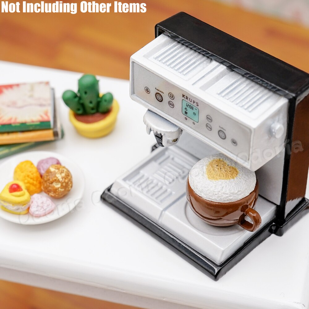 Odoria 1:12 in Miniatura Macchina per Il Caffè Cappuccino Maker Casa Delle Bambole Accessori per La Cucina