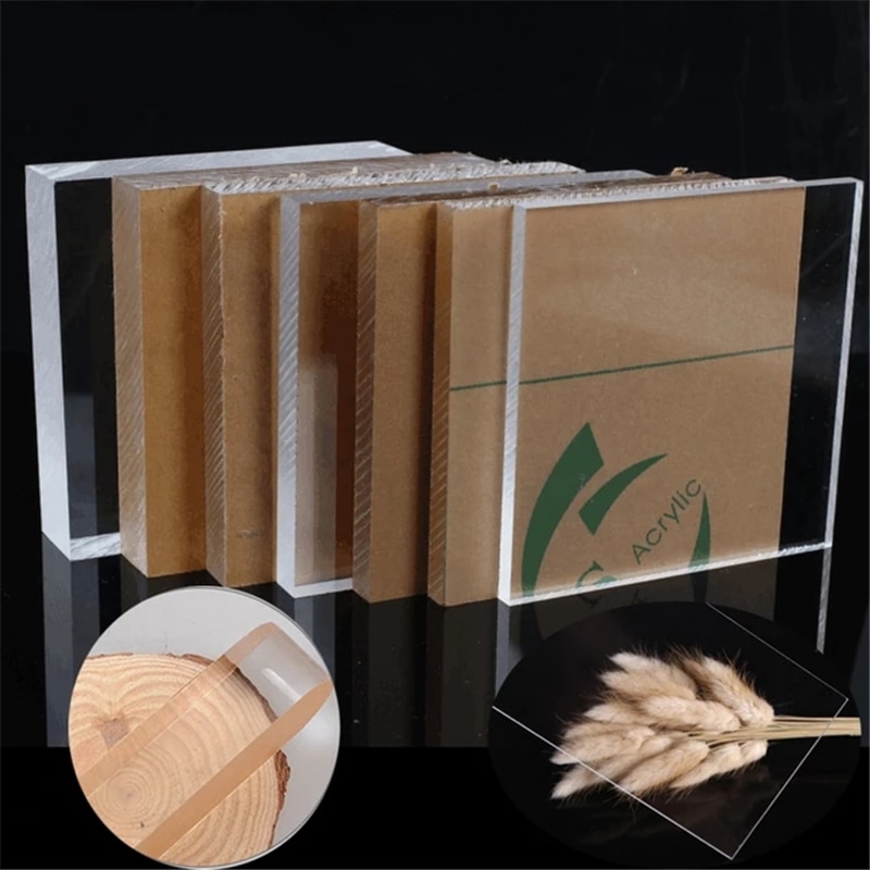 Plexiglass Transparent Clear plastic Sheet acrylic board organic glass polymethyl methacrylate 4mm thickness 200*200mm