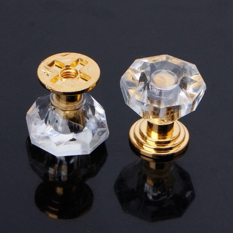 10PCS Diamond Shape Crystal Glass Cabinet Knob Drawer Pull Handle For Jewelry Box Cabinet