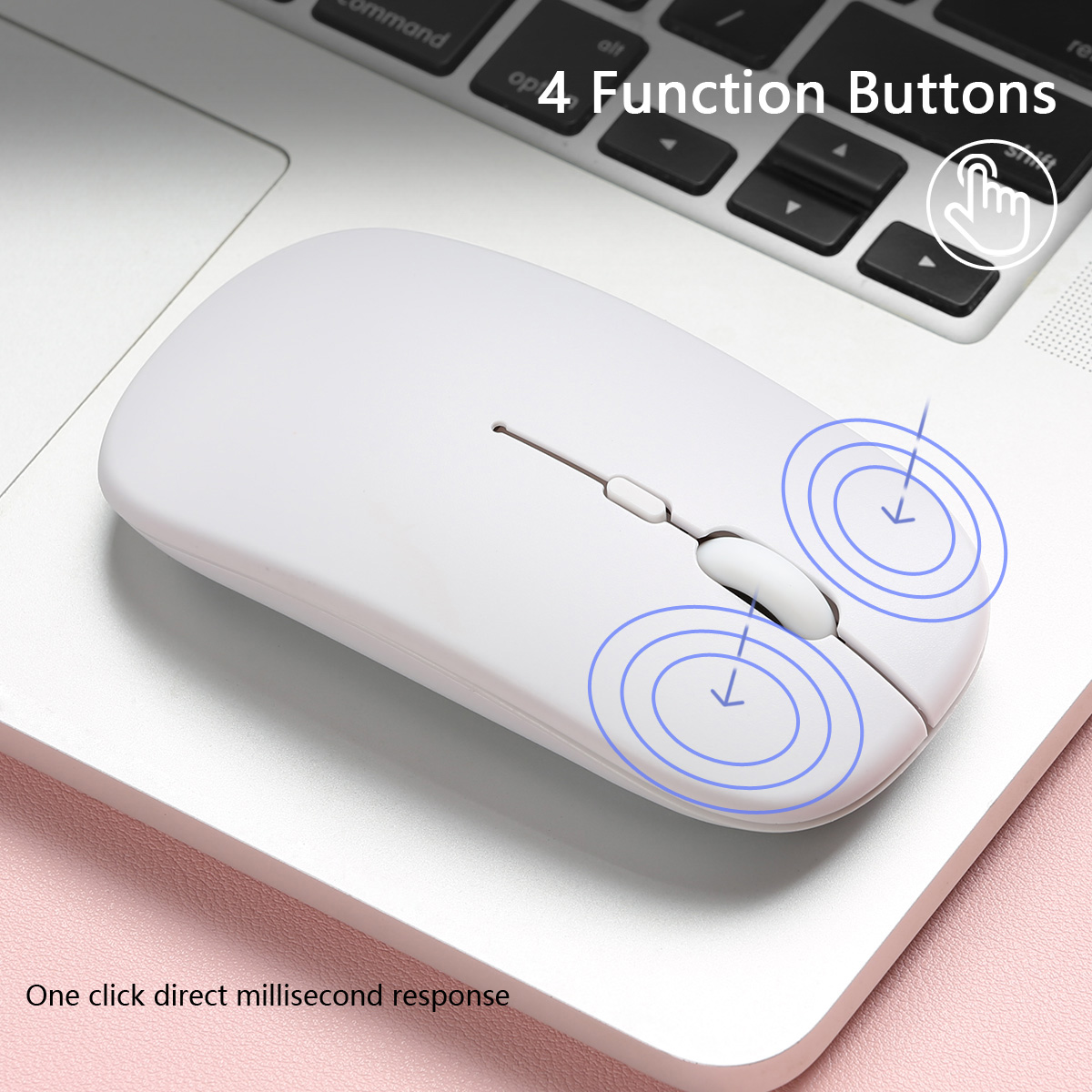 Wireless Dual Mode Mouse, Optical Mouse with Bluetooth and 2.4G connectivity, Ergonomic , Adjustable DPI for PC/Laptop