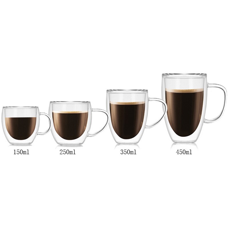 250/350ml kaffemuggar med handtag ölglas muggar kall drinkware isolering glas te kopp hushåll bar whisky drinkware: 150ml