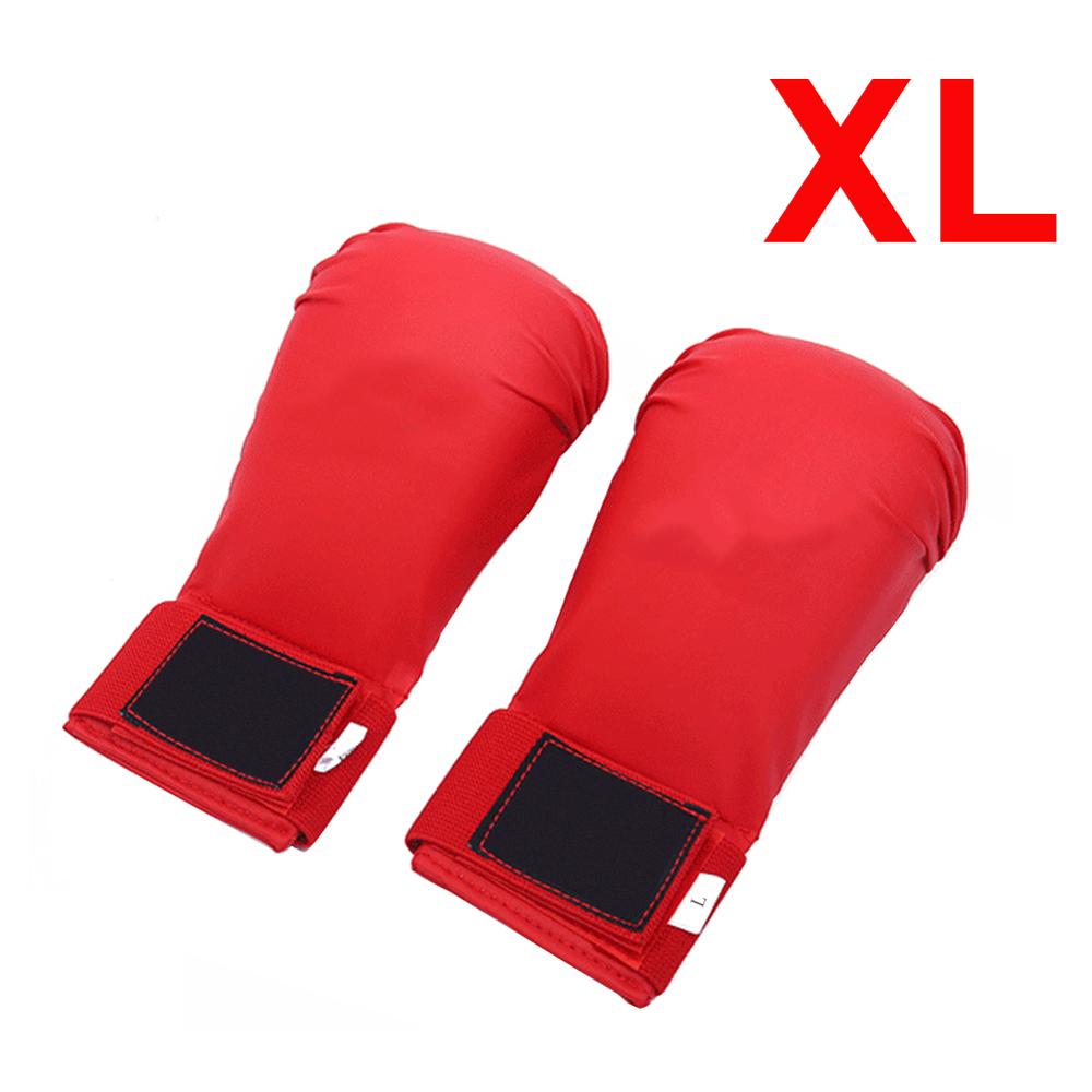Hög karate handskar boxning handskydd fri kamp sanda träning skyddande för vuxenutrustning: Vinröd