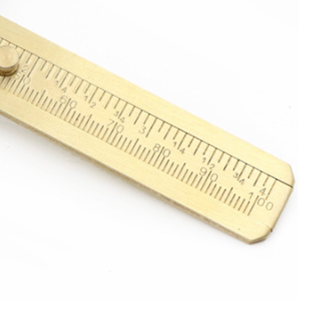 Double Scale Mini Calipers Vernier Caliper Lettering Thickness 10cm Pocket Copper Ruler Measuring Instrument Tool F14