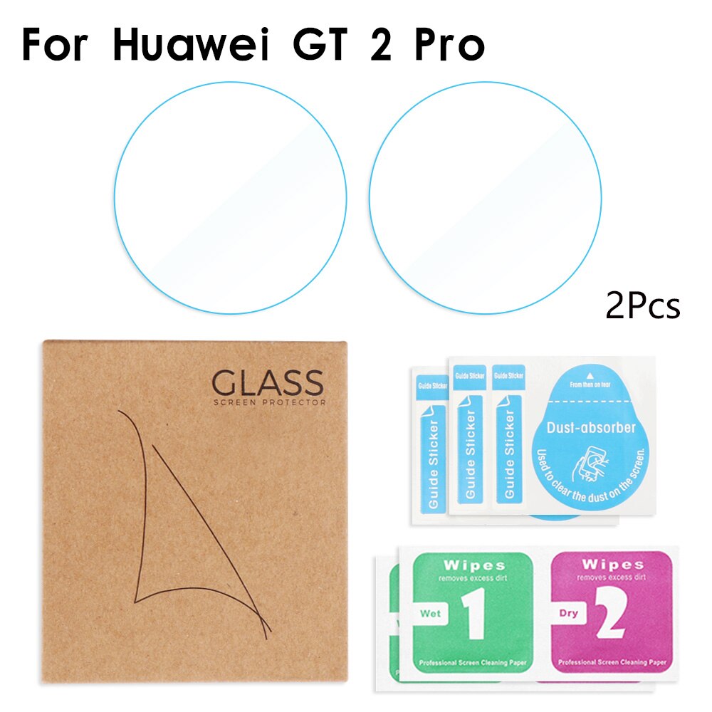 2 Stuks Screen Protector Voor Huawei Horloge GT2 Pro Clear Full Gehard Glas Beschermende Film Scratch Proof Smartwatch Accessoires