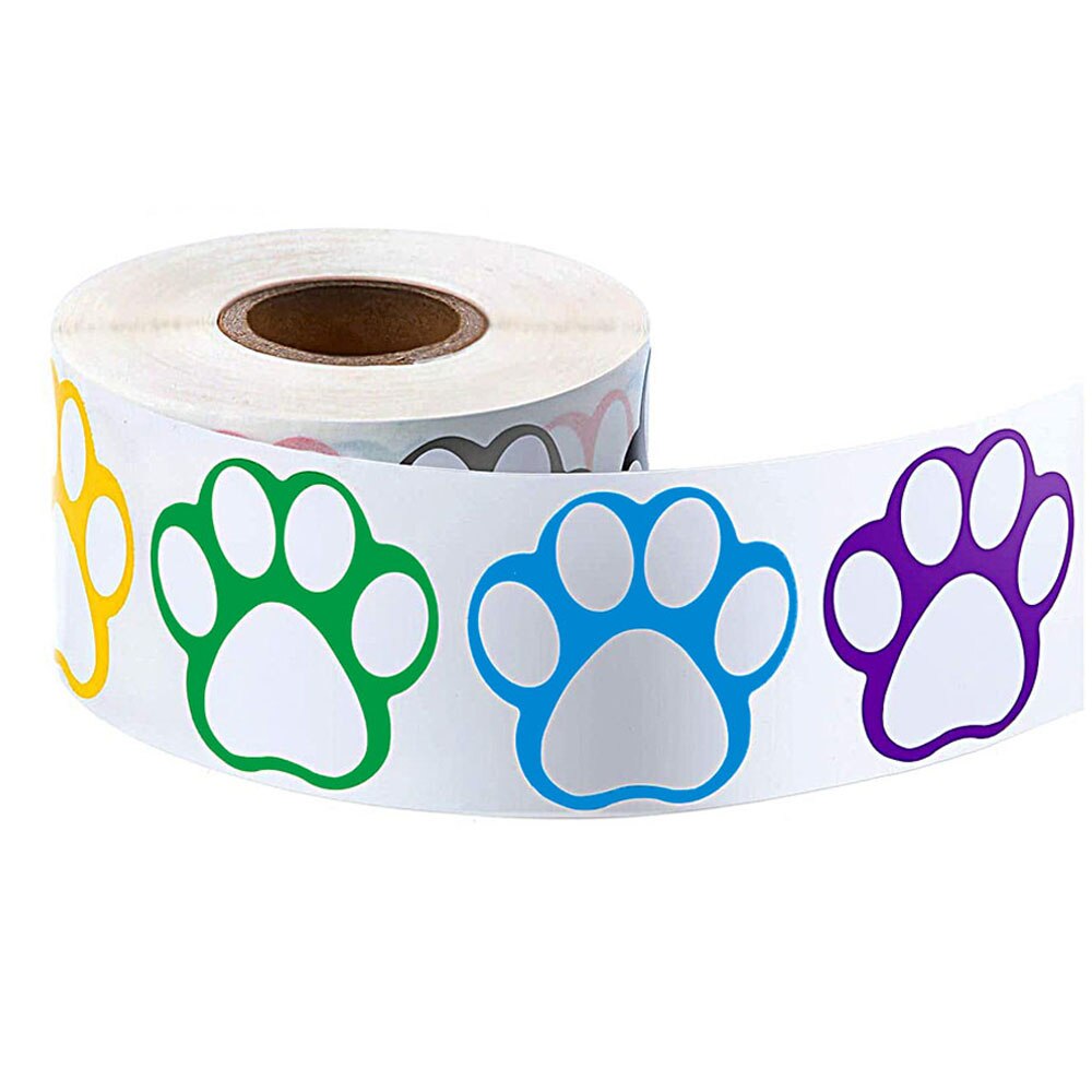 100-500pcs 1inch Colorful Paw Print Stickers Dog c... – Vicedeal