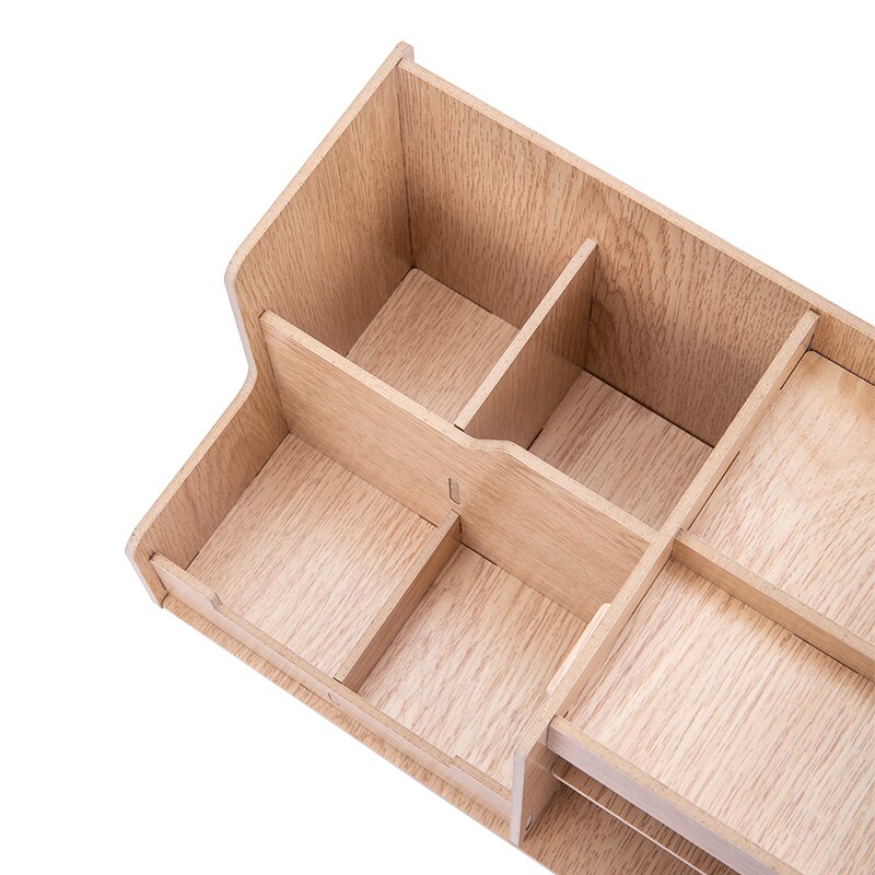 Wooden Document Tray DIY Desktop Storage Box Multifunction Pen Pencil File Holder Office Desk Organizer School Supplies 79230