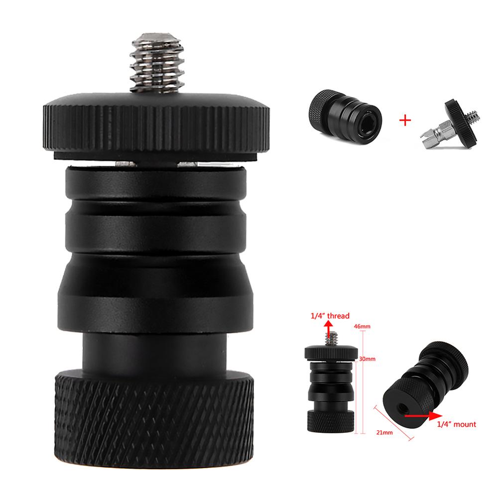 Quick Release 1/4'' Mini Tripod Ball Head Ballhead Detachable Plate for Arm Monitor LED Light for Mount Stand with Detachable