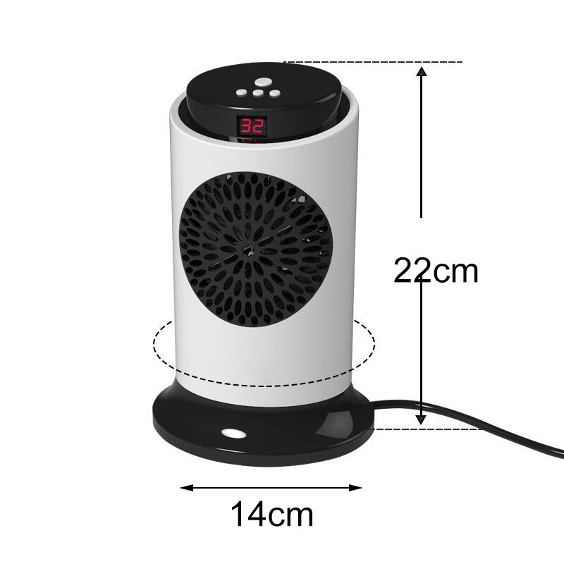 1500W LED Display Electric Fan Heater with Remote Control Energy Efficient 3 Speed Ajustable Timing Home Heating Warm Air Fan
