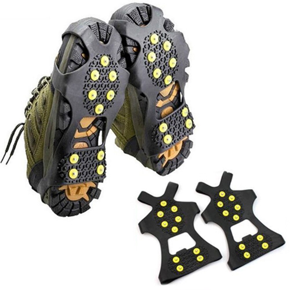 Een Paar Ijsnoppen Stijgijzers Tractie, 19 Spikes Roestvrij Staal Antislip Ijs Sneeuw Grips Voor Vrouwen Kinderen Heren Schoenen Laarzen Veilige Bescherming Voor Bergbeklimmen Klimmen Wandelen Vissen
