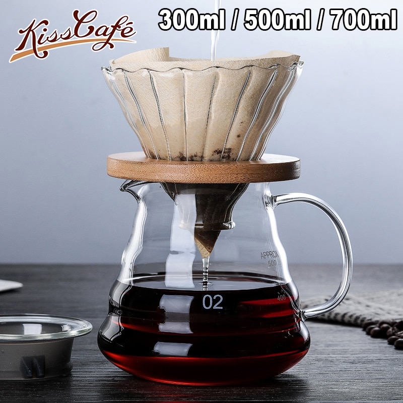 Cloud Vormige Koffie Pot Koffie Waterkoker Glas Hittebestendig Theepot Herbruikbare Koffie Pot Koffie Keukengerei 300/500/700 ml