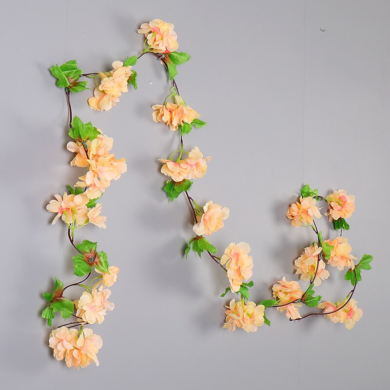 1 Uds. Guirnalda de flores artificiales, guirnalda de cerezas, telas no tejidas, tela de flores para pared, decoración de lujo para el hogar, decoración para el jardín: SMTYH018