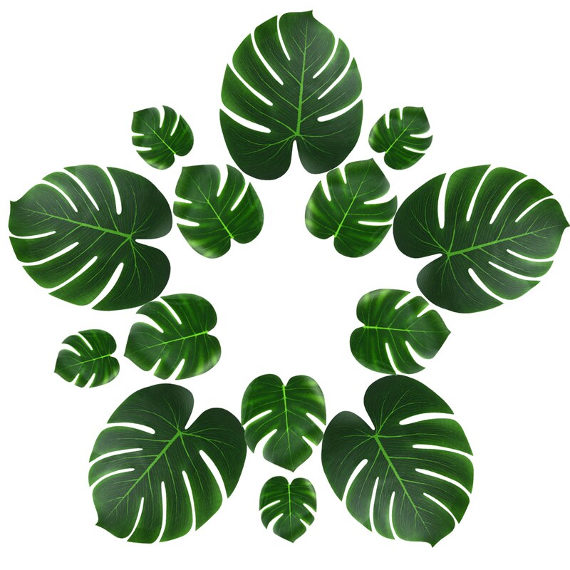 63pcs Artificial Tropical Palm Leaves Simulation Leaf For Hawaiian Luau Party Jungle Beach Theme Party Decorations