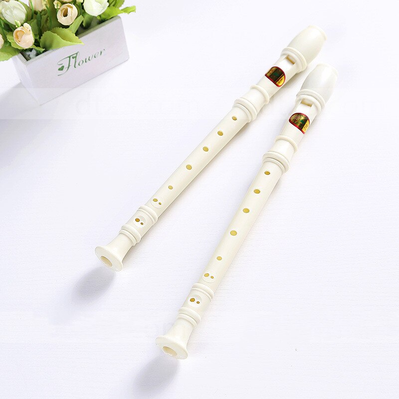 White Plastic Flute 9 Holes Long Flute Instrument for Children Educational Tool Musical Soprano Recorder Popular