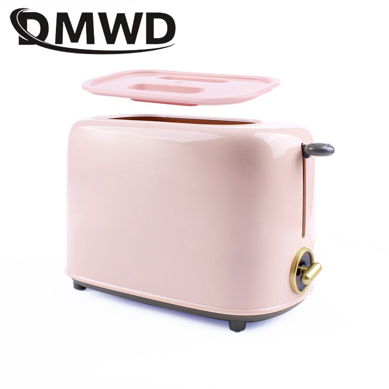 DMWD 2 Scheiben Elektrische edelstahl Toaster Automatische Brot Hersteller Frühstück Backen Maschine Zwei Slot Toast Sandwich Grill Ofen