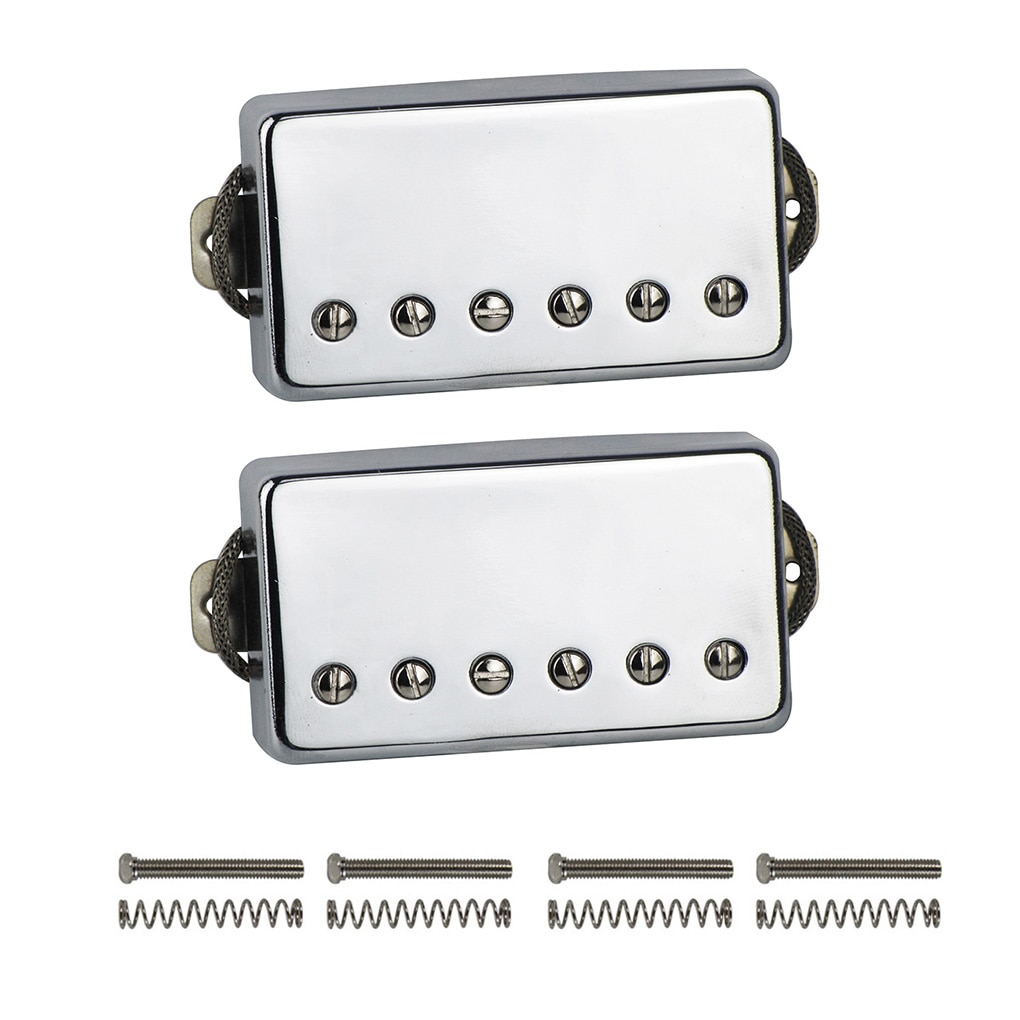 thumbnail image 2 of Musiclily Pro Alnico 5 Humbucker Pickups Set - 7.5K Neck & 16K Bridge For LP Style Guitar (Chrome) 2 of 14