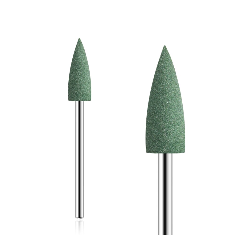 Kads kumiset kynsiporanterät joustavat kiillotuslaitteet manikyyrikone kynsitarvikkeet sähköinen kynsien pedikyyri pieni terävä pää: Vihreä