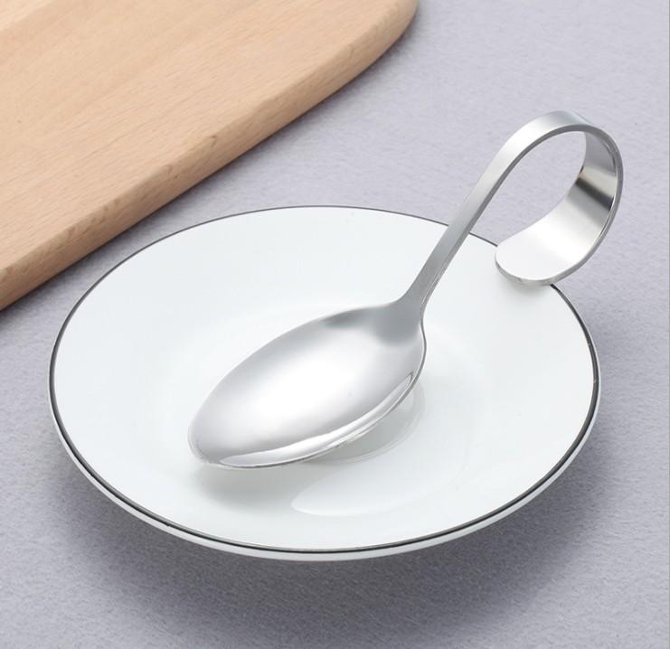 Hotel and Restaurant Use Stainless Steel Canape Serving Spoon, Shiny Polish Sea Food Spoon with Bendy Handle