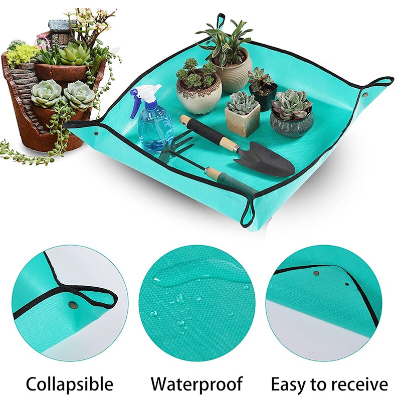 50/66/100Cm Tuinieren Planten Mat Pe Plant Verpotten Mat Opvouwbare Oppotten Waterdicht Bloem Plant Indoor Transplanteren matten