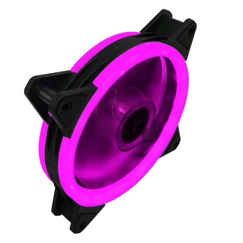 Dual Aperture 120mm Efficient Cooling CPU Cooler Fan 1200RPM 12V 4Pin High Speeed Silent Chassis Radiator Cooling Fan: Purple