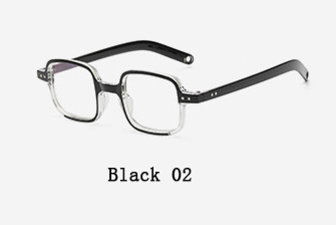 Antiblått ljus retro fyrkantiga genomskinliga glasögon unisex nitar klarglas glasögon kvinnor män närsynthet läsglasögon båge  l3: 3