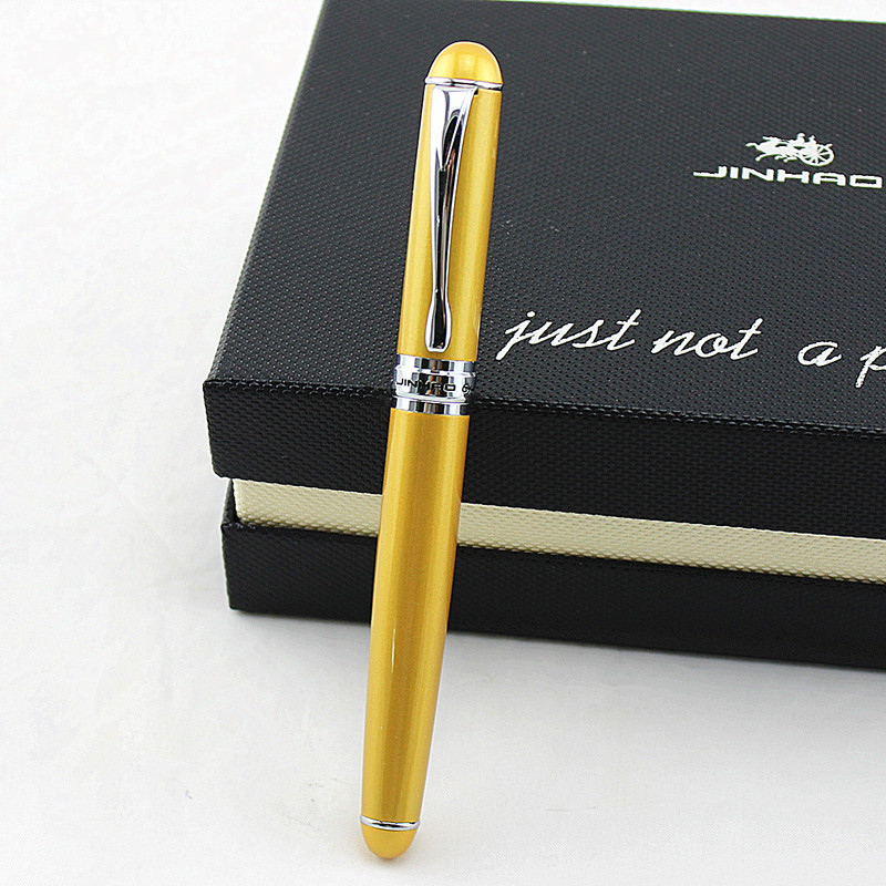 JINHAO 750 Stift Geschäft Schreiben Liefert Grau 0,7mm Feder Gel Stift Schach boad Rolle Ball Kuli luxus Schreiben tinte schwarz Nachfüllung