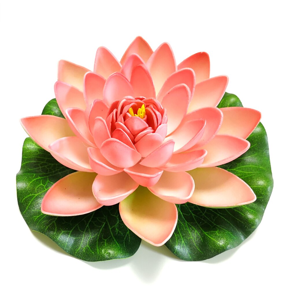 Artificial Floating Lotus Flowers Water Lily Leaf Pad Ornaments Pond Pool Aquarium Home Garden Wedding Party Decoration: Light pink