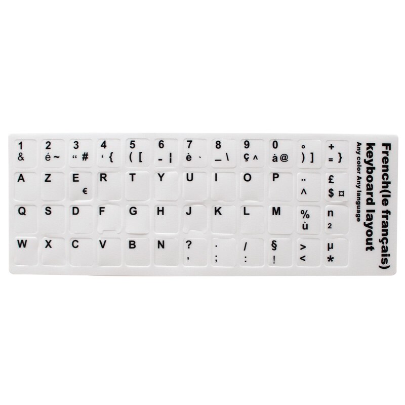 SR francuski-arabski 8 kolorów peeling naklejka na klawiaturę język folia ochronna układ przycisk litery na PC akcesoria do laptopa: French White