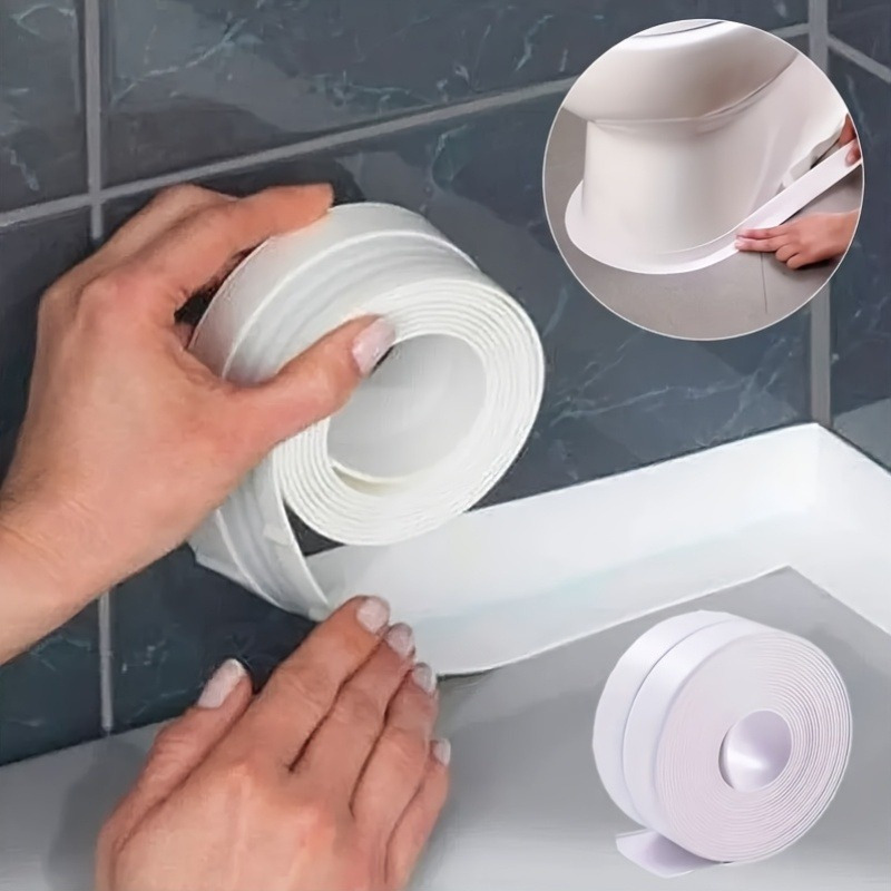 Wasserdichtes Dichtungsband, PVC, selbstklebend, für Badezimmer, Bad, Wand, Kleber, Aufkleber, Küche, Waschbecken, Dichtungsmasse, formfeste Dichtung, Abdeckband, Streifen