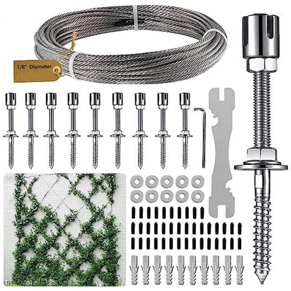 Masonry Climbing Rope Stainless Steel Plant Climbing Rope Set for Garden Yard Flexible Wall Wire Trellis Kit with for Indoor