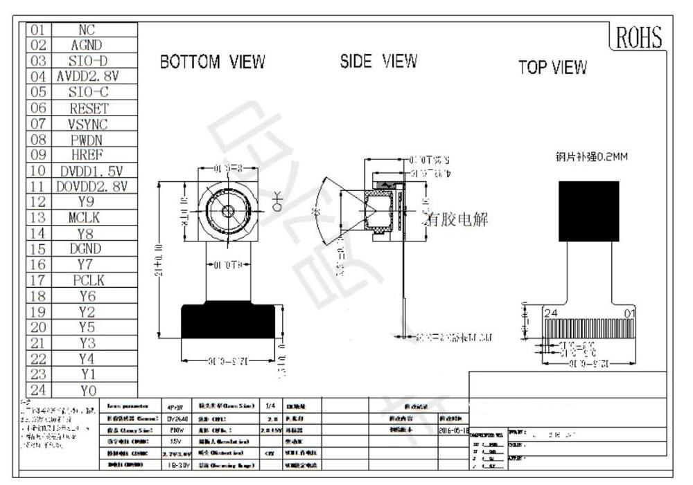 Taidacent ESP32 ESP32-CAM ESP32CAM OV2640 CMOS Camera Module Wide Angle Night Vision 150 Degree 2 Million Pixel 24 Pin