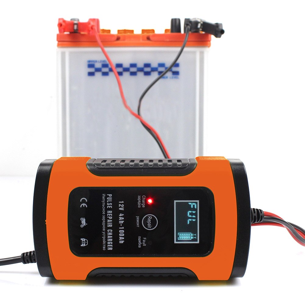 Universal 12V 5A Smart Battery Charger Portable Battery Repair Tool Maintainer With LCD Display for Car Motorcycle