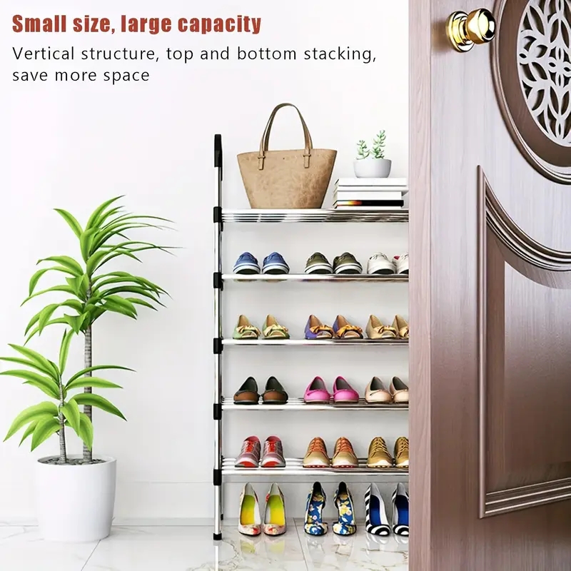 Étagère à chaussures multicouche anti-poussière, porte de maison, armoire à chaussures noire, rangement pour économiser de l'espace, assemblage, dortoir, double étagères