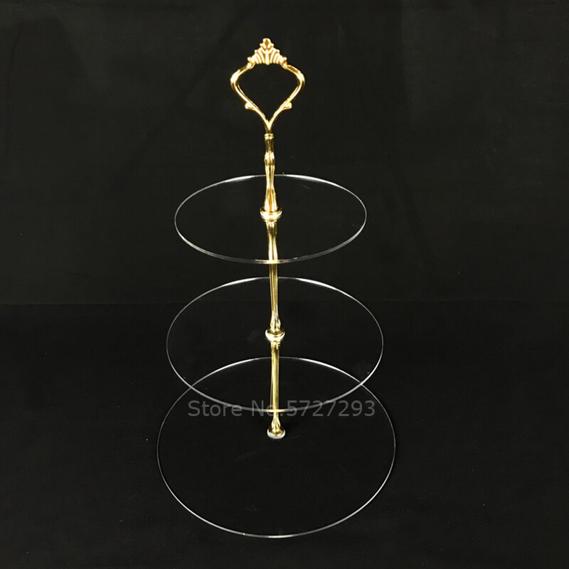 3 tier clear acrylic hanging cake stand afternoon tea wedding plates party tableware tray display rack case decorating tools