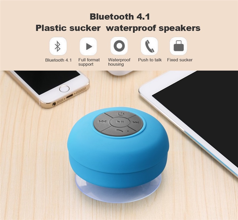 Portable Bluetooth Speaker Draadloze Waterdichte Douche Luidsprekers Voor Telefoon Bluetooth Soundbar Hand Gratis Auto Luidspreker Luidspreker