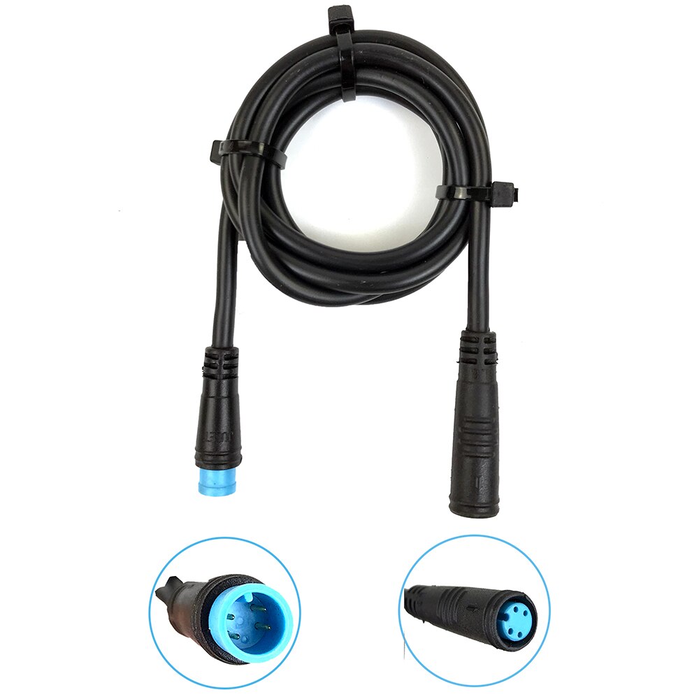 RICETOO Julet 2/3/4/5 Pin Conversion Line Waterproof Extension Cable Wire for Throttle Display Ebrake Light Ebike Parts: 4 Pin Male-Female
