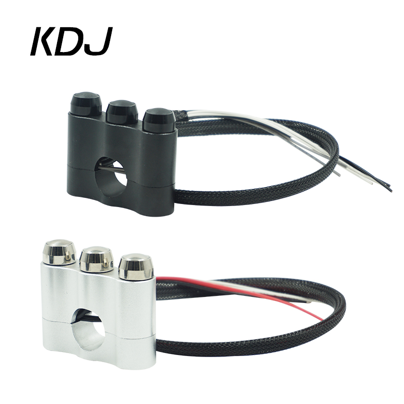 CNC de aluminio de 7/8 ''22mm interruptor para el manillar de la motocicleta, interruptor de montaje para el claxon, luz antiniebla, botón de encendido apagado y apagado