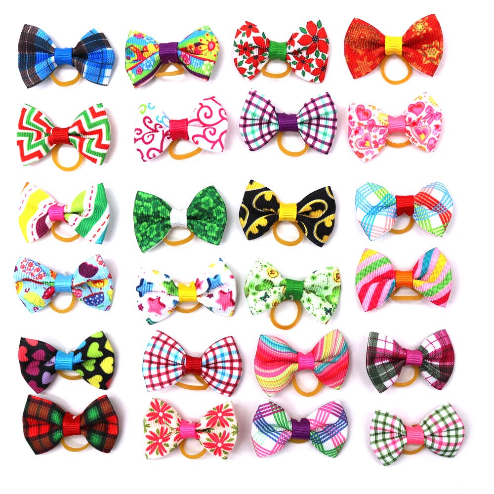 30pcs 4 Styles Pet Bows Dog Hair Bows for Puppy Hair Accessories Grooming Bows Rubber Bands Dog Bows Pet Supplies Dog Supplies: Style C