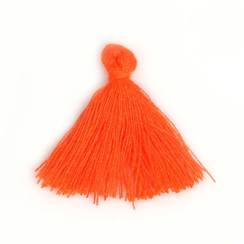 50 PC 27 MM Mini Polyester coton fil tissu gland bricolage pendentif bijoux clé faisant frange garniture artisanat glands accessoires de couture: Orange