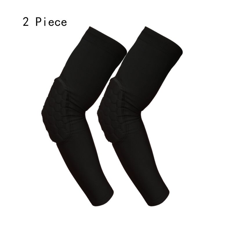 1pc2pc arm sleeve armband elbow support Basketball Arm Sleeve Breathable Football Safety Sport Elbow Pad brace protector: 2PCS BLACK COLOR / L