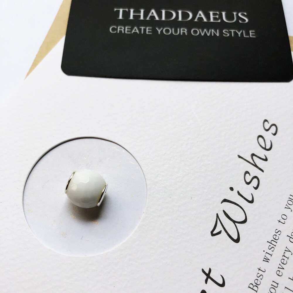 Bianco Sfaccettato Perline, Perline D'argento Misura il Braccialetto Tommaso Collana Europea FAI DA TE bijoux Accessori Dei Monili del Regalo per Le Donne