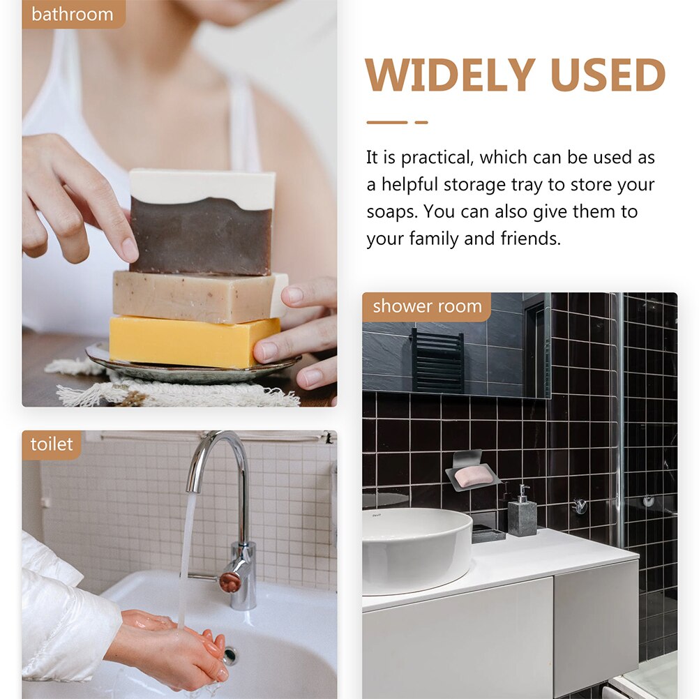 Stainless Steel Draining Soap Container Wall Mounted Adhesive Soap Dishes Tray