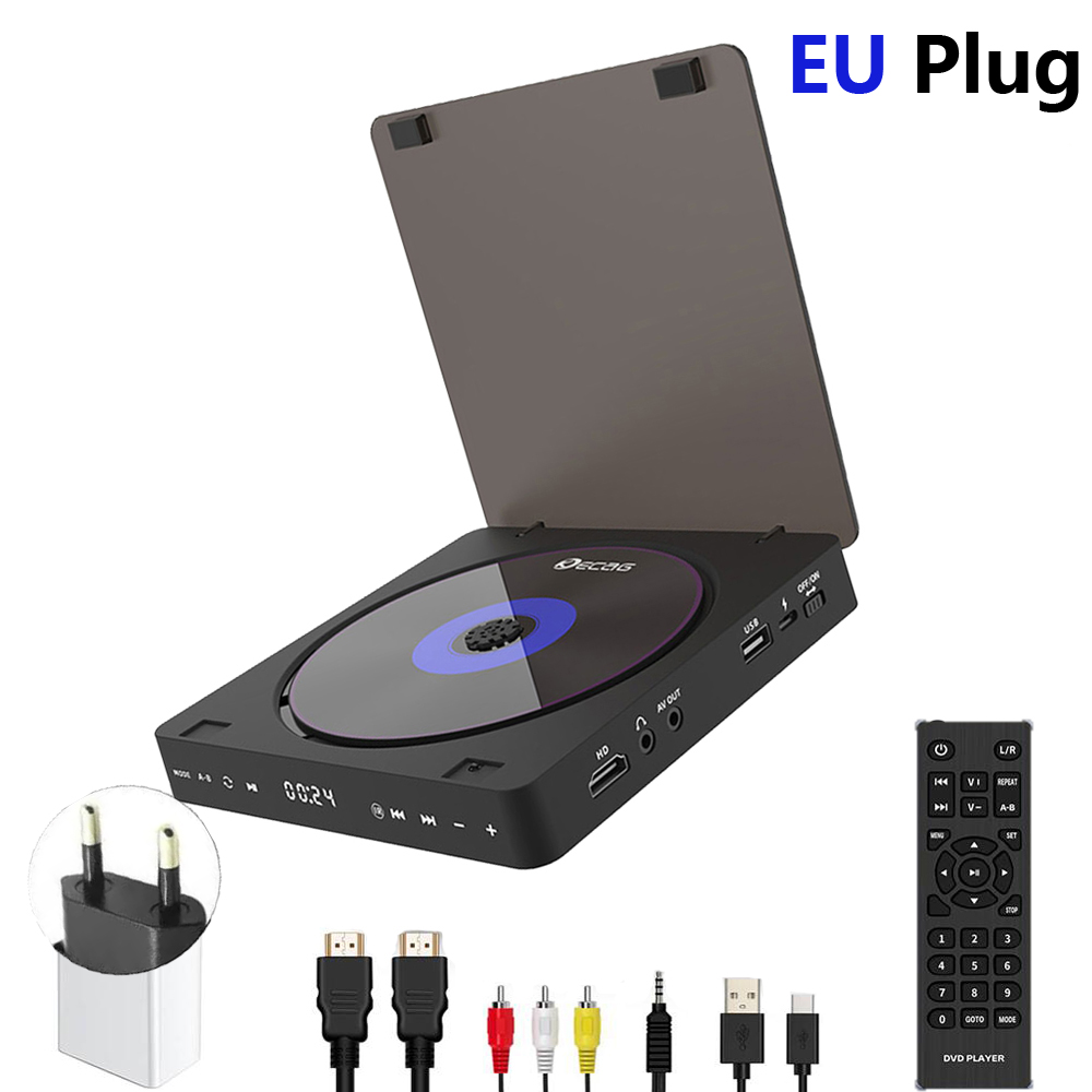 Woopker DVD Player HD Player HDMI AV Connection With USB input Headphone Output touch LED Screen HD 1080P Type-C 5V / 2A: Silver