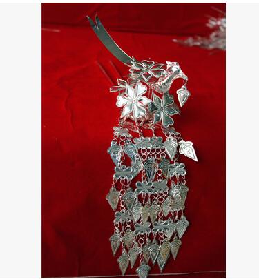 Miao Hair accessories Headdress Hairpin hmong Women: White