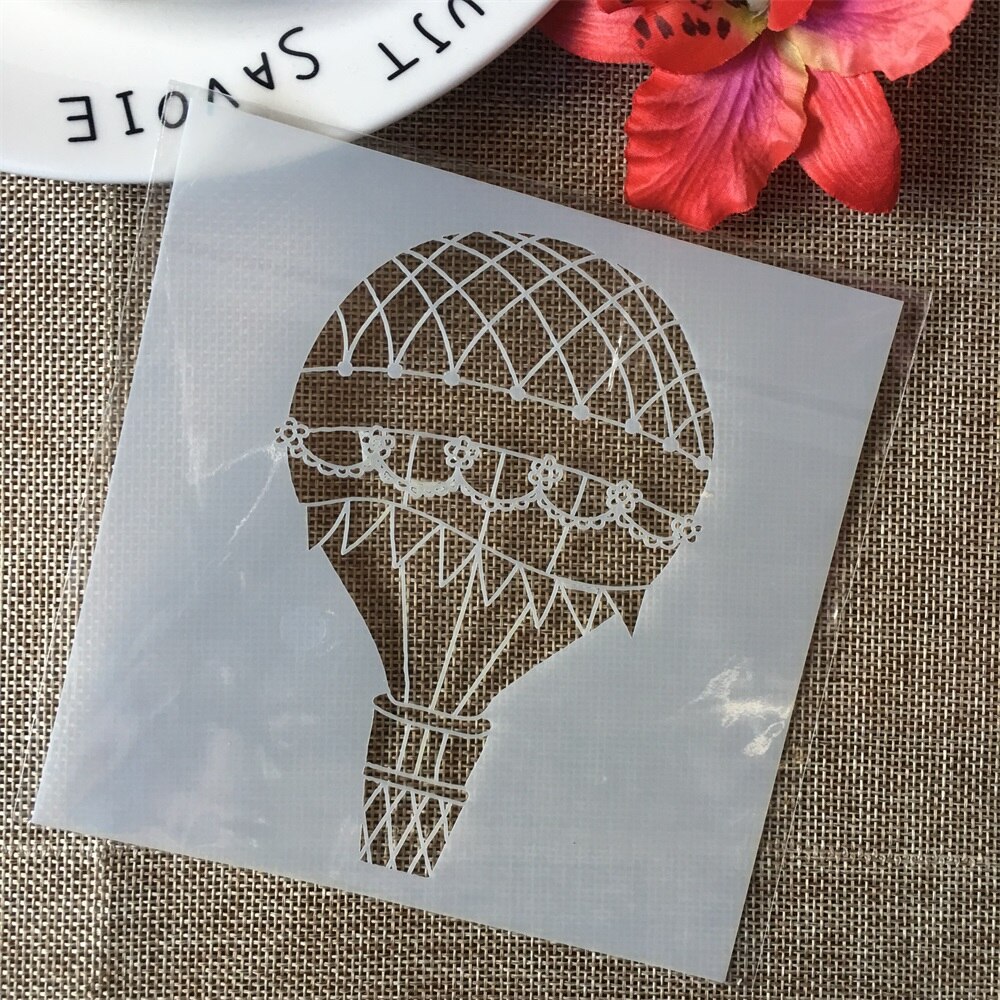 5 Air Ballon Reizen DIY Gelaagdheid Stencils Muur Schilderen Plakboek Kleuring Embossing Album Decoratieve Papieren Kaart Template