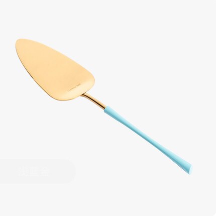 1Pc Stainless Steel Serrated Edge Cake Server Blade Cutter with Cake Knife Pizza Cake Shovel Kitchen Baking Pastry Spatulas: blue