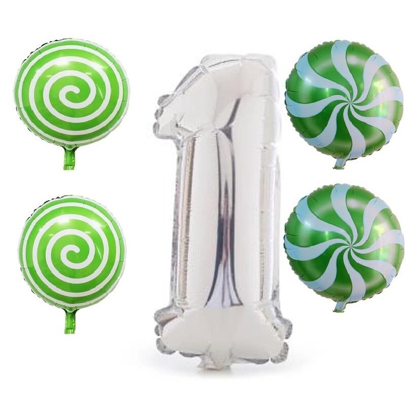 5 stuks babyshower 1st folie ballonnen met cijfers 18 inch ronde heliumballon verjaardagsfeestdecoratie opblaasbare wereldbol diy jubileum