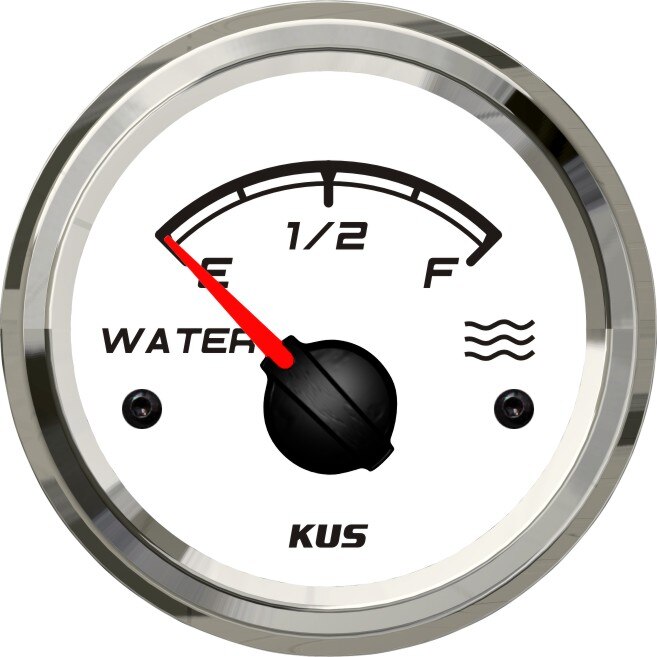 KUS Water Level Gauge Marine Boat Truck Water Tank Indicator White 52mm 0-190ohm