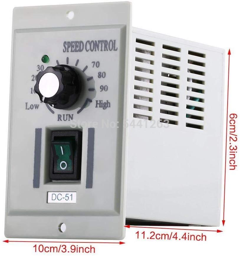 DC-51 200W Speed Controller, DC 24V 90V 180V 220V Adjustable DC Motor Speed Controller Input AC 220V