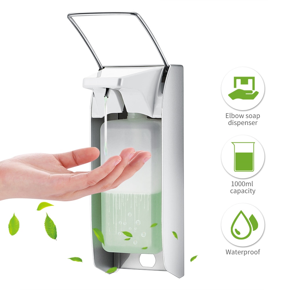 Elbow Press Hand Sanitizer Soap 1000ml Kitchen Disinfectant Spray Dispenser Liquid Soap Dispenser For Bathroom Toilet Hotel: 1000ML Type 1