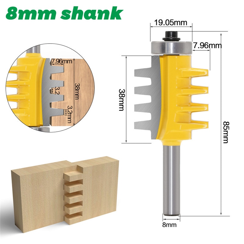 6mm/8mm- skaftsskinne vendbar fingersamling limfræser bit kegle tap træværksfræser elværktøj træfræser fræsere